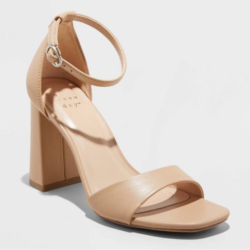 Women’s Shelly Heels with memory foam insole - a.new day - Tan color - Size 10